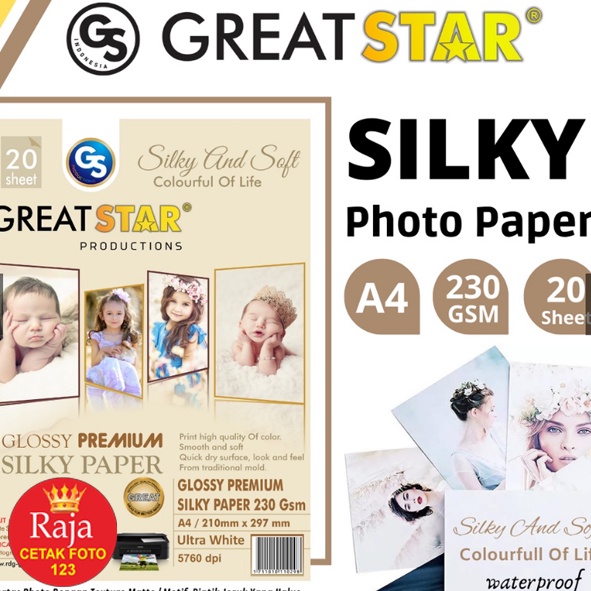 

KERTAS FOTO SILKY 230GSM GREAT STAR