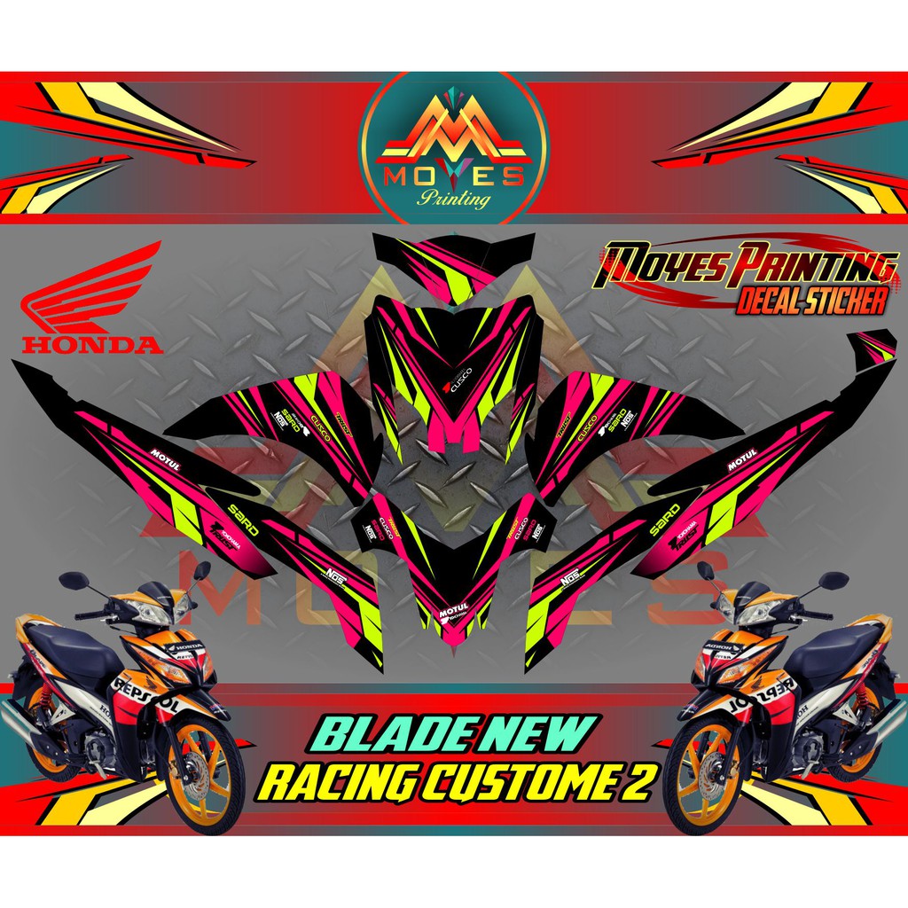 Decal Sticker Honda Blade New 110 Sticker Striping Motor Blade