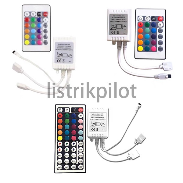 CONTROLLER REMOTE 24key UNTUK LED STRIP RGB 4 PIN SMD 2835 3528 5050 CONTROLLER BOX REMOTE 24Key