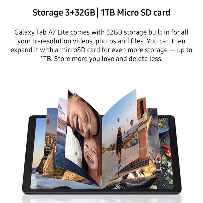 Samsung Galaxy Tab A7 Lite LTE [3GB+32GB] MediaTek Helio P22T - Single 8MP Camera - 8.7 Inches TFT - 5100mAh Garansi Resmi Sein 1 Tahun