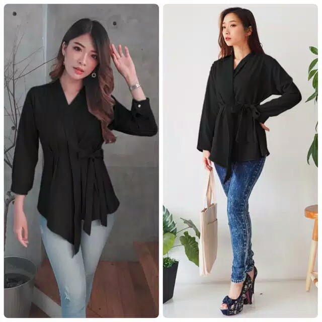 Blouse Model Kimono Symetry Bisa Busui Bahan Tebal 2215