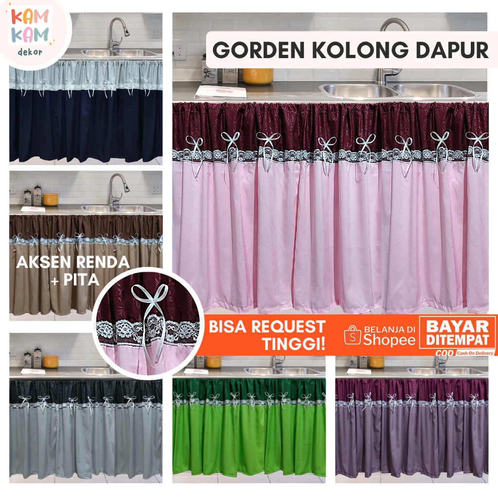 GORDEN KOLONG DAPUR PITA / HORDENG KOLONG DAPUR PASTEL / TIRAI DAPUR KOLONG MINIMALIS