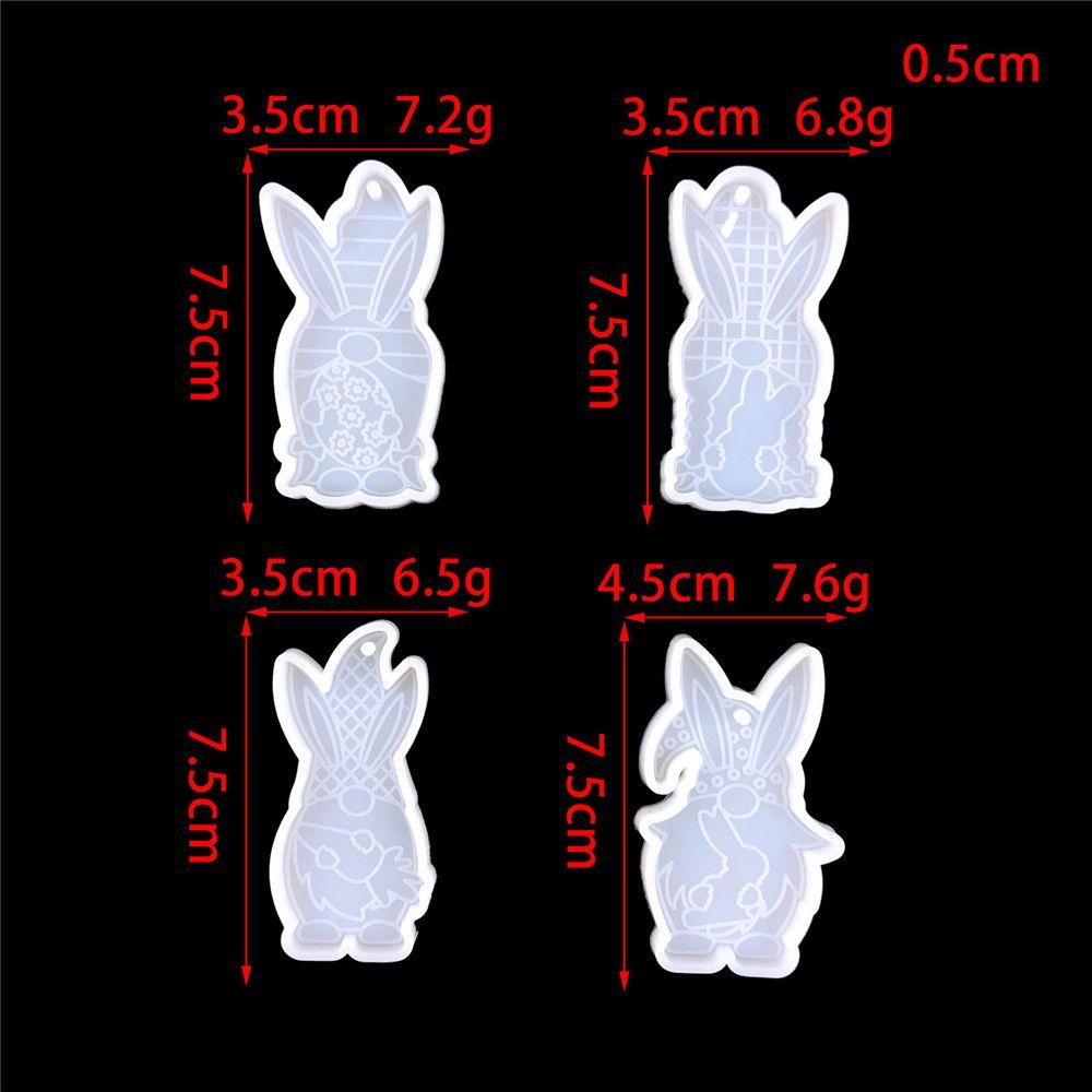 PREVA Easter Rubbit Mold Pendant Resin Crafts Hanging Tags Silicone Moulds Dwarf Cake Tools Bunny Mold