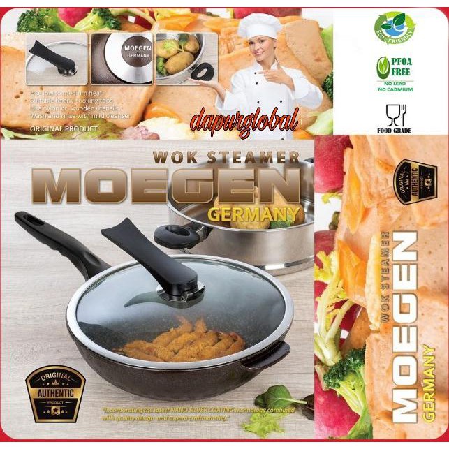 Wok pan MOEGEN GERMANY WITH STEAMER 30cm