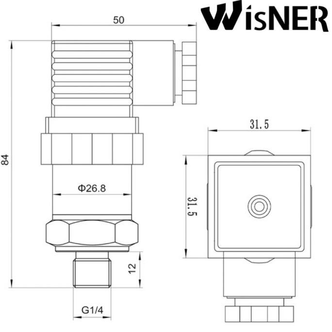 Low Pressure Transmitter 4-20Ma 0-10Kpa-50Kpa-100Kpa-200Kpa G1/4 Bspp - 0~200 Kpa Automa88 Dijamin