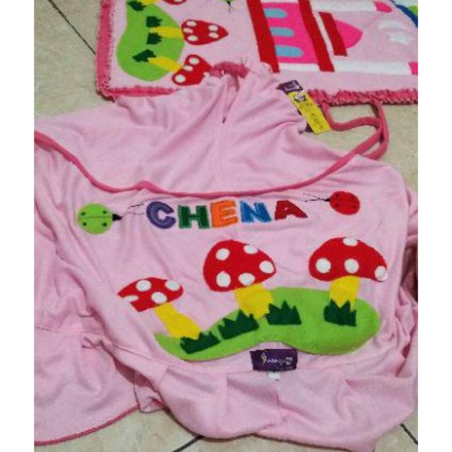 Bordir Nama kain flanel Mukena / sajadah