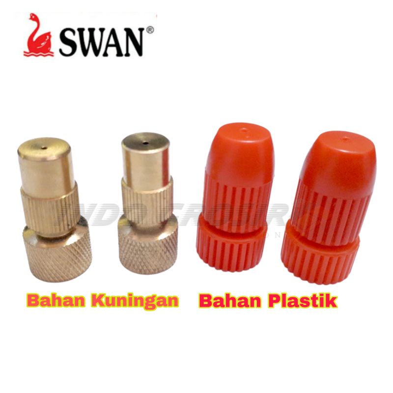 SWAN Nozzle Sprayer 1 Lubang Plastik Kuningan Lurus Kepala Spuyer Model Jantung Appolo Apollo