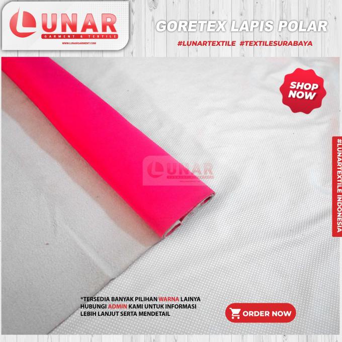 Buruan Beli] Kain Goretex Lapis Polar Pink Fanta Termurah Bahan Jaket Waterproof - Pink P Putih
