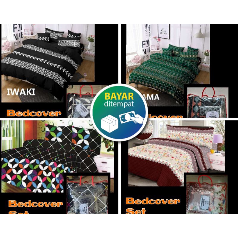 Badcover Sprei Karakter Katun Murah Set Sarban Sargul Dan Selimut Ukuran120x200 160x200 180x200