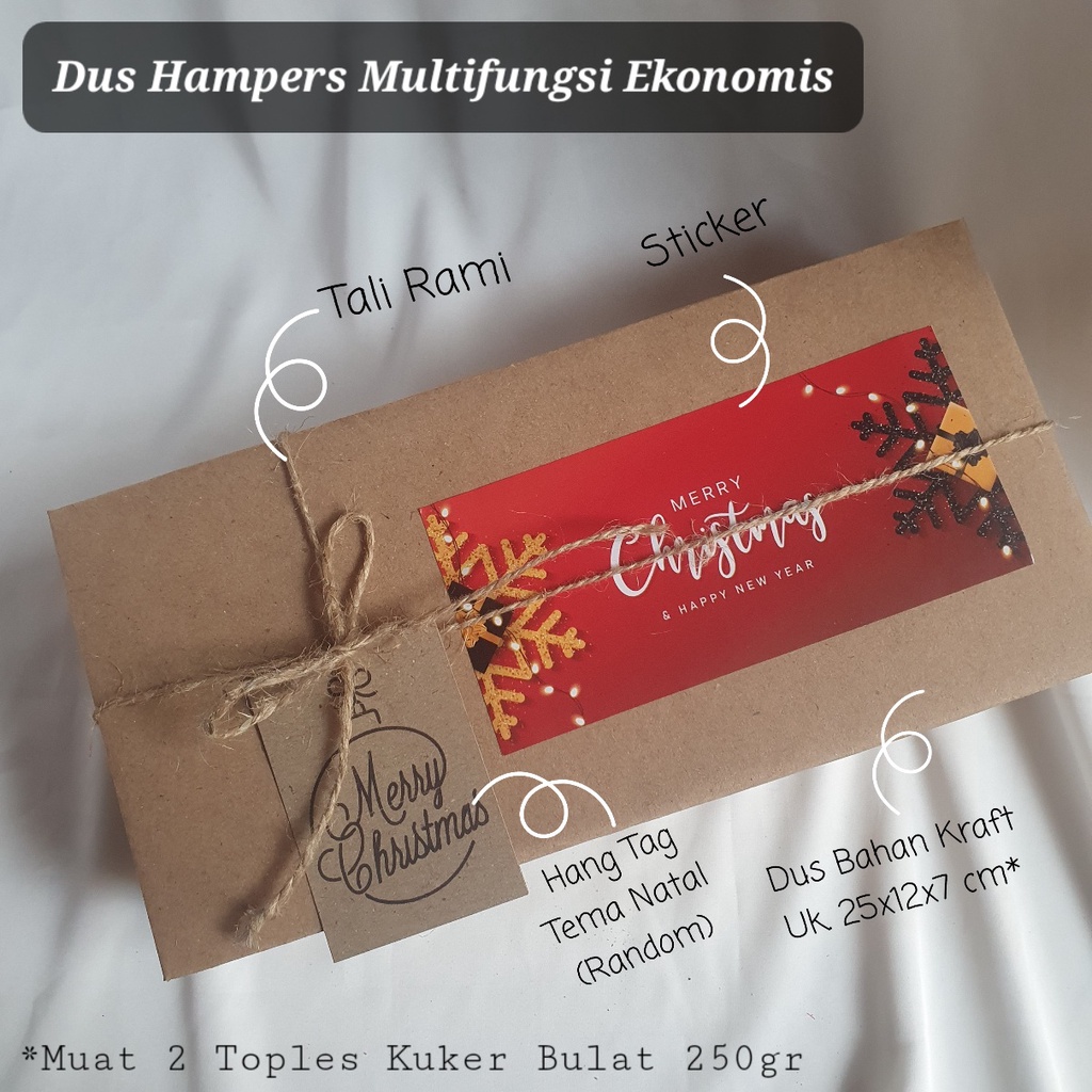 

Dus Box Hampers Ekonomis Imlek Lebaran Natal Christmas Idul Fitri Bisa untuk Kue Brownies Bolu dll (25×12×7 cm)