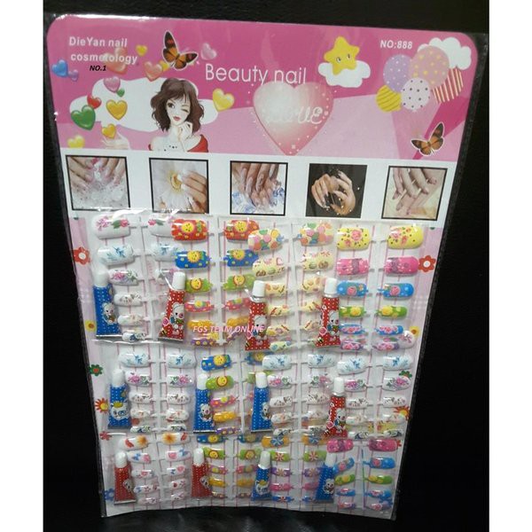 Senada Victory Kuku Palsu Anak Nail Art Karakter Mainan Anak