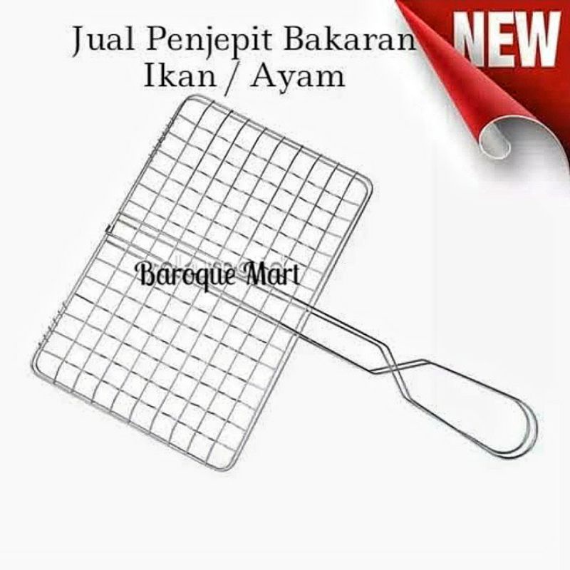 Alat Panggangan stainless jepit / pemanggang ikan sate
