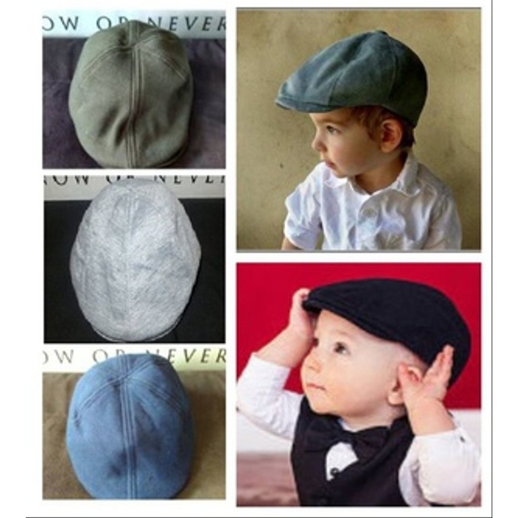 topi gaul fleece anak - hat pet untuk bayi & balita - flat cap - newsboy - copet - pelukis Limited