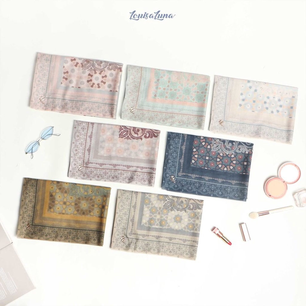 SCARF LOUISALUNA AZRA SERIES, HIJAB SEGIEMPAT LOUISALUNA
