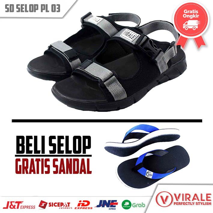 Sandal Gunung Outdoor Pria Murah Sendal Casual Traveling Original VIRALE PL 03-FT JPT FT VL NAVY