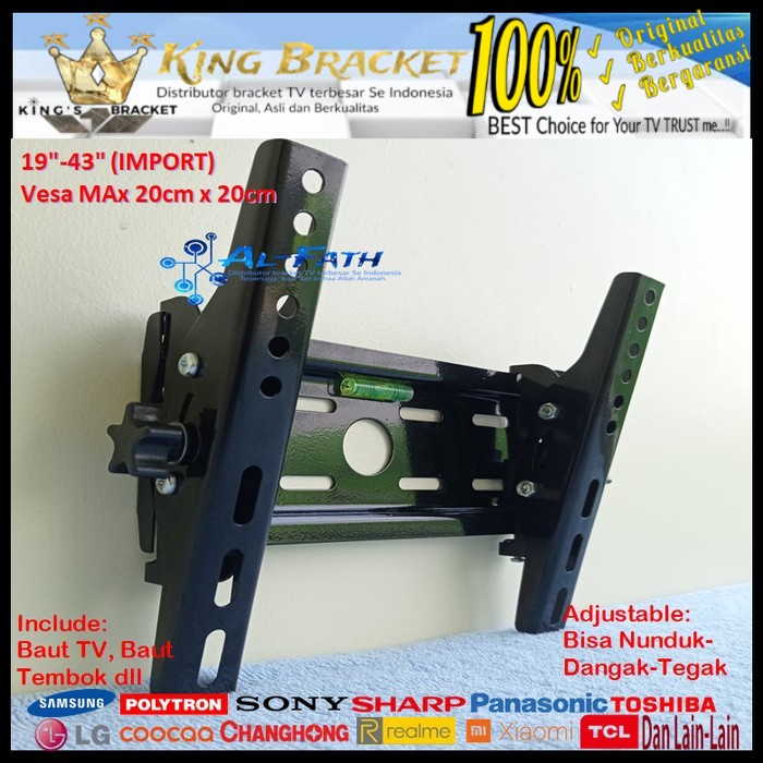 Bracket TV SHARP 19 s/d 43 inch IMPORT QUALITY Garansi 100% cocok