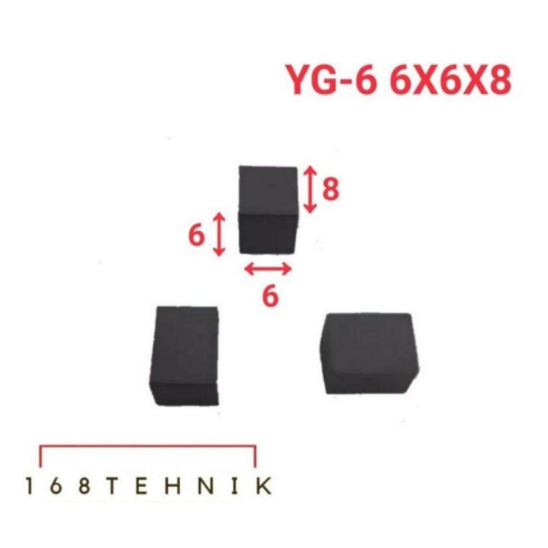 MATA WIDIA YG6 6X6X8 PCS / CEMENTED CARBIDE TIP BETEL WIDIA YG-6 6X6X8 / WIDIA 6X6X8 / Mata Widia