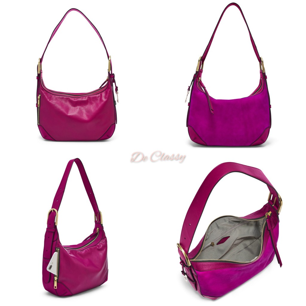 Tas F o s s i l Hannah hobo magenta sz 34x13x22cm