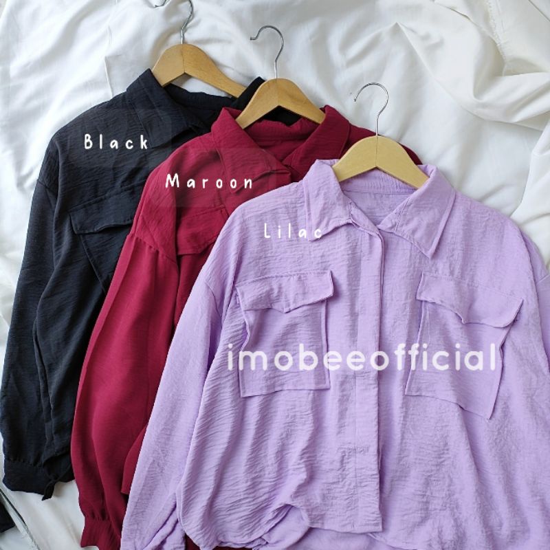 KEMEJA WENDY OVERSIZE CRINKLE SAKU JUMBO // BLOUSE KEMEJA KULIAH