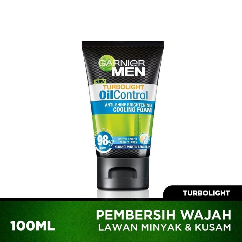 ❤ Littlebos87 ❤ Garnier Men Turbo Light Oil Control 100 ml Cooling Foam Cleanser Sabun Pembersih Wajah 100ml