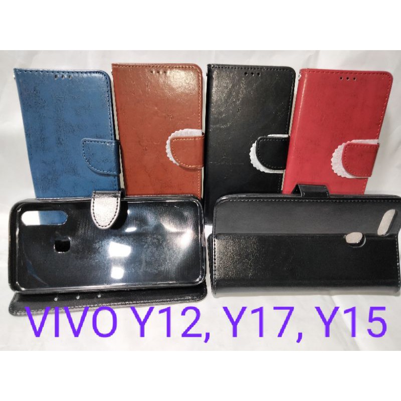 silikon Dompet hp, flip cover dompet, VIVO Y12, Y17, Y15,