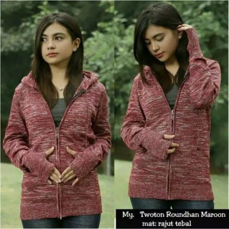 Sweater perempuan jaket perempuan rajut Ariel Twist  top hokkyshop