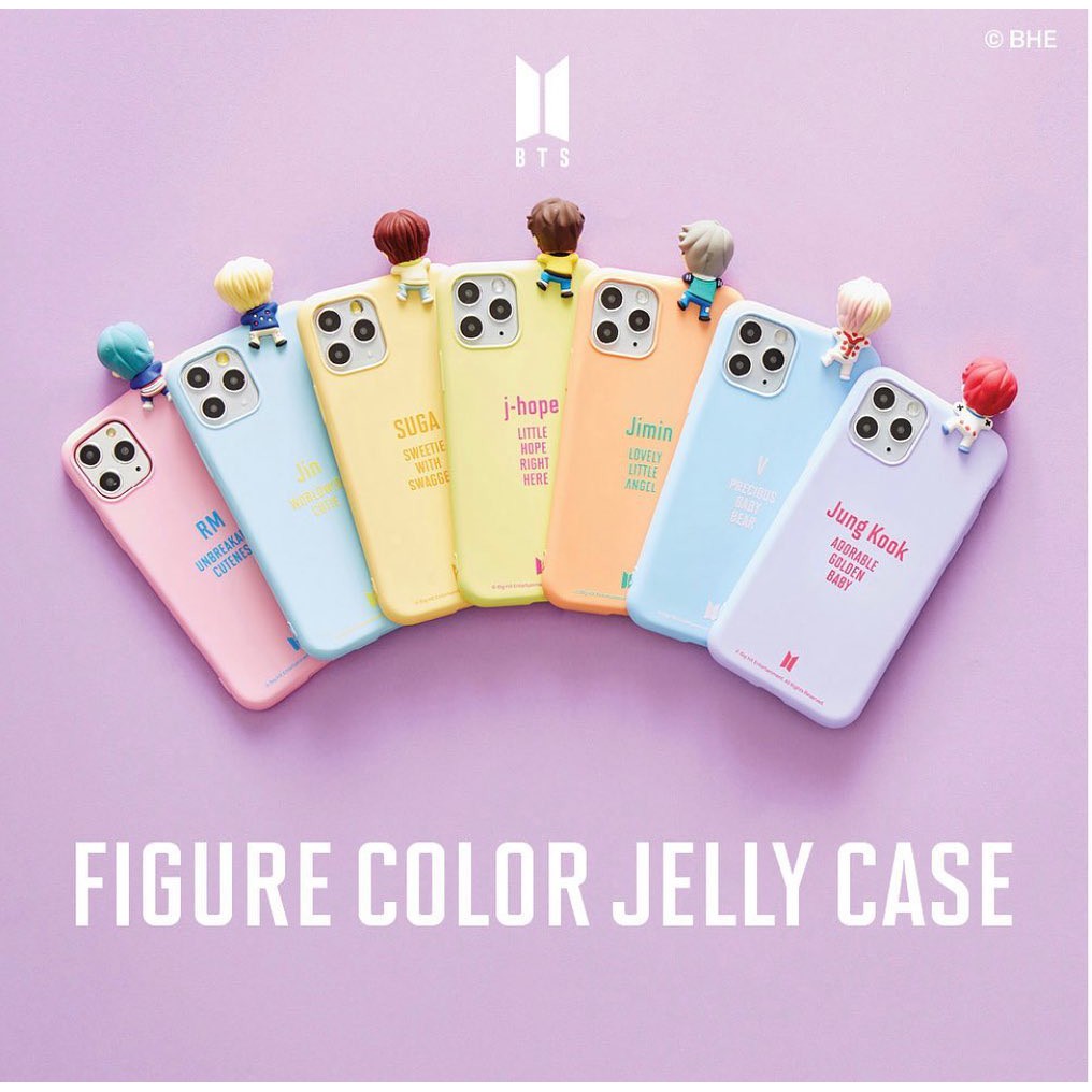 OFFICIAL BTS FIGURE CHIBI COLOR JELLY CASE TINYTAN BT21 CASING IPHONE X XS 11 PRO MAX LIGHT UP BABY