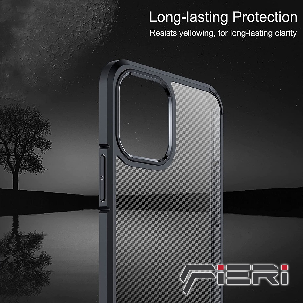 Casing iPhone 13 Mini Pro Max Case Fieri Carbon Hybrid Military Grade