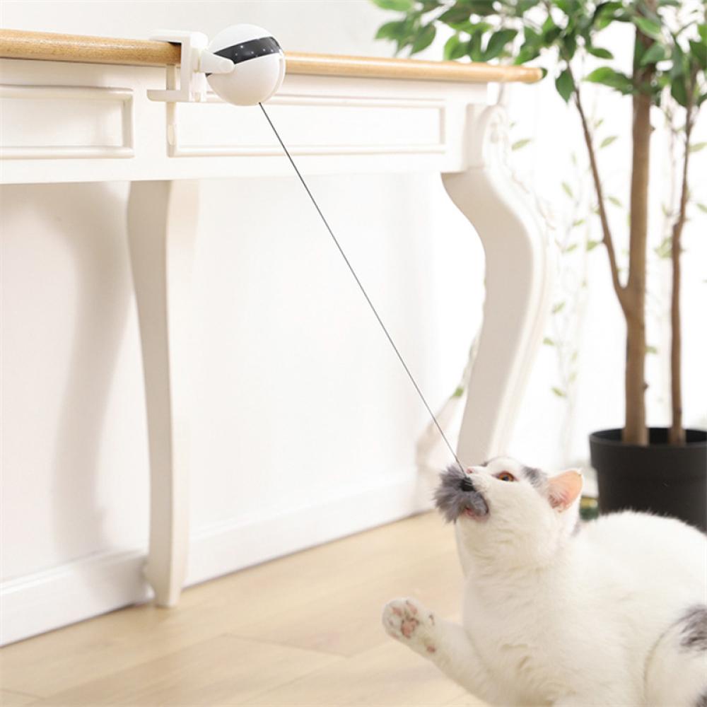 Timekey G9K7 Mainan Interaktif Bola Yo-Yo Elektrik Rotasi Putar Untuk Kucing