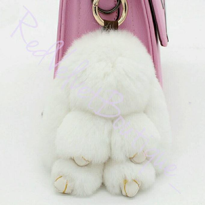 Tas-Pria- Gantungan Kunci Kelinci Copenhagen Rex Rabbit Fur Keychain Import - Putih -Briefcase.
