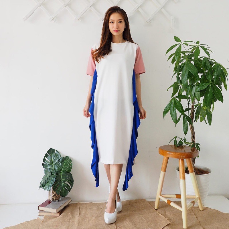 dress fashion wanita / dress 3tone / fashion dress korea