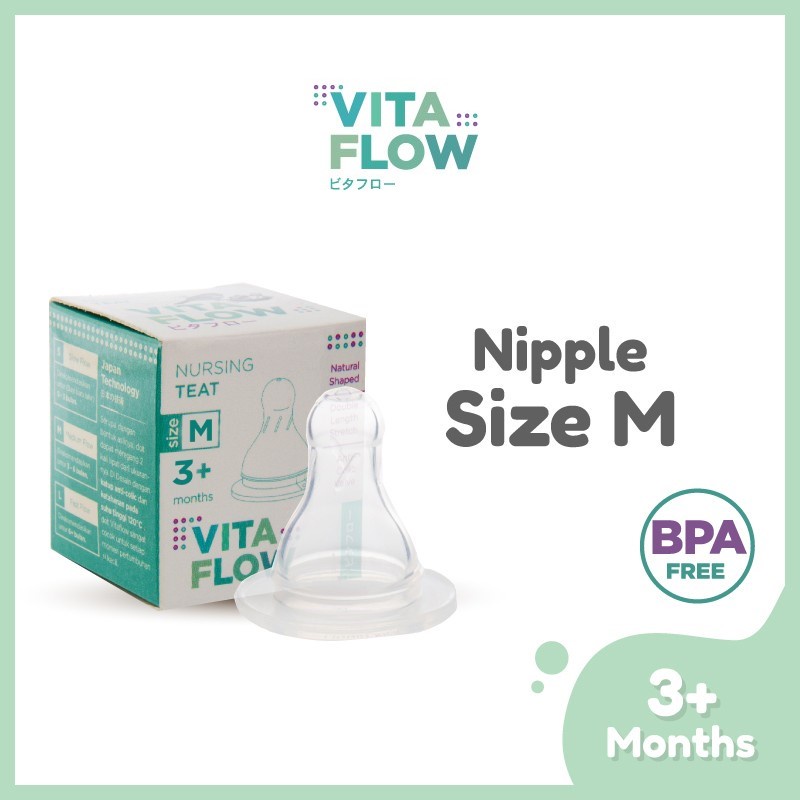 VITAFLOW Standard  Neck Nipple 1pc Dot Pengganti Teat Anti colic