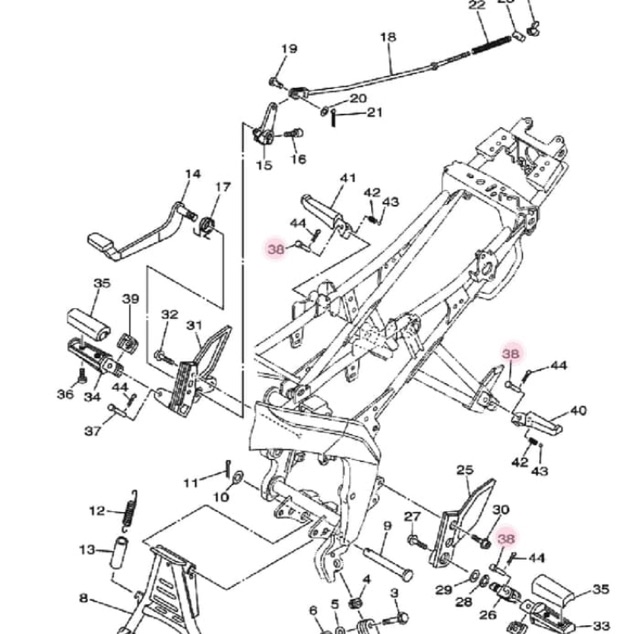 PEN PIN FOOTSTEP INJAKAN KAKI BELAKANG VIXION ASLI ORI YAMAHA 90240 08144