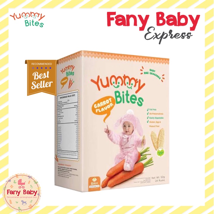 YUMMY BITES CRACKERS - SNACK BAYI 6 BULAN+ / 50GR