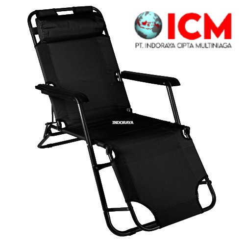 Kursi Lipat Santai Berjemur Lounge Chair Black