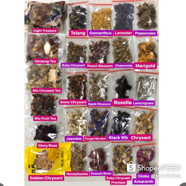 

Flower Tea Sachet untuk 1-2x seduh ada 20 jenis (Minimal 5 Pack)