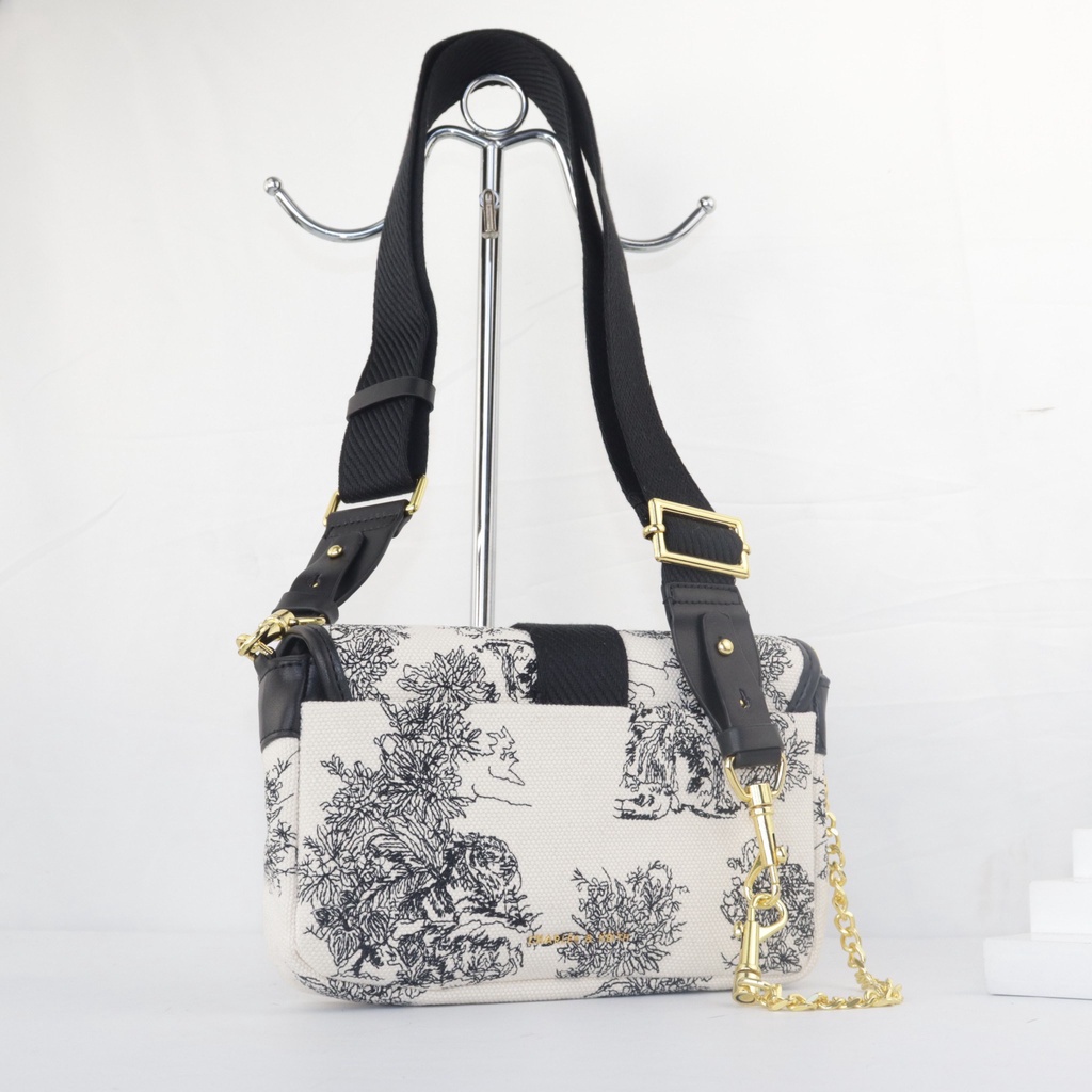 [7.7 Boombastis Sale⚡] - TAS SELEMPANG WANITA CK CK907 KANVAS MOTIF BUNGA SLING BAG PREMIUM IMPORT