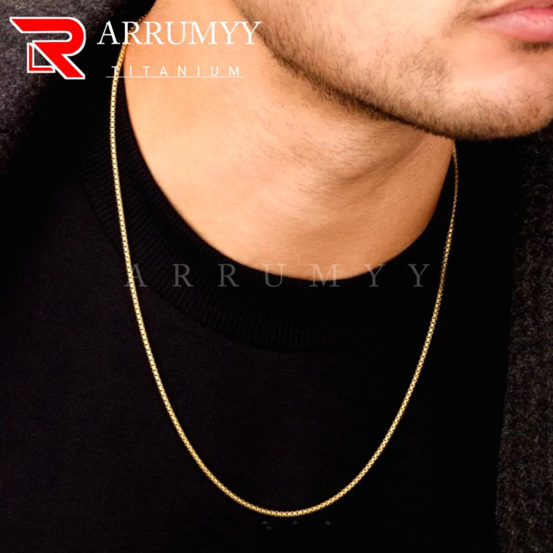 ARRUMYY kalung pria wanita gold emas real titanium original anti karat