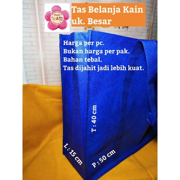 

Tas Kantong Kain Belanja Tebal Besar Souvenir Shopping Bag Biru