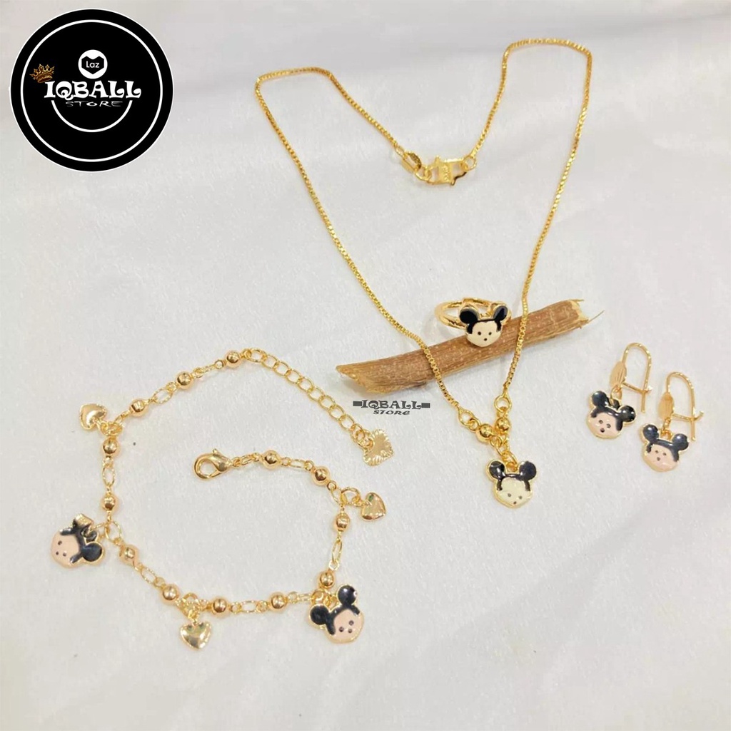 Perhiasan Anak - Aksesoris Kalung Cincin Anting Gelang Titanium Anak 1 Set / Set Perhiasan Anak Lapi