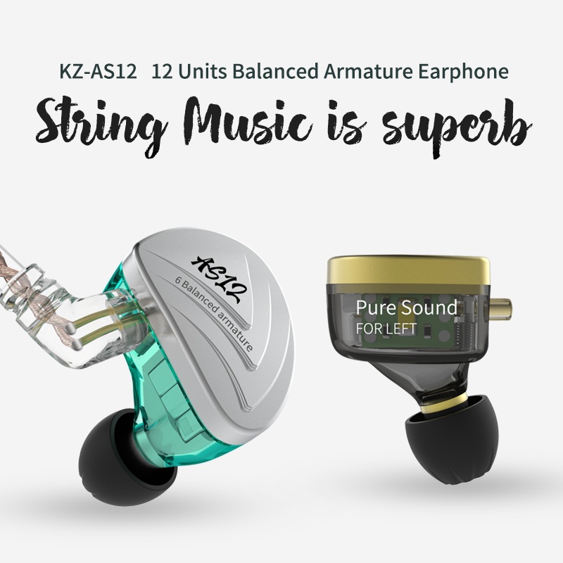 KZ  AS12 In Ear Metal Earphone with MIC - Garansi Resmi