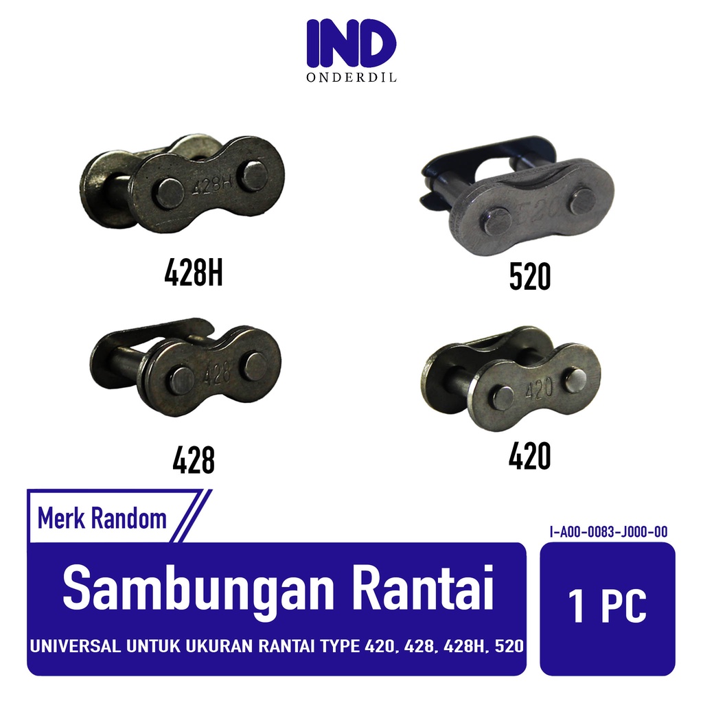 Sambungan-Penyambung Rantai-Rante Motor Jenis 420-428-428H-520