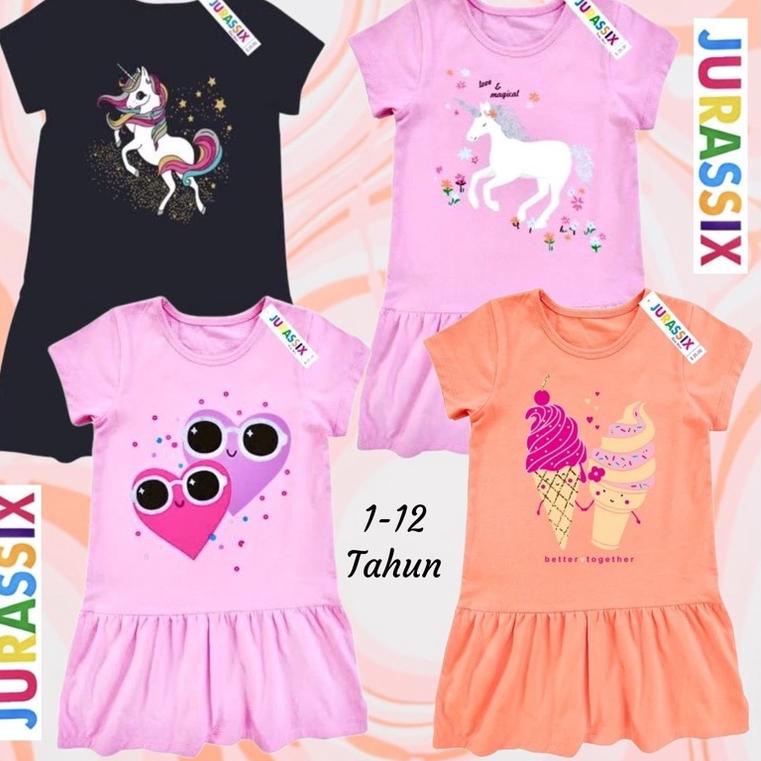 K6J9  1-12 Tahun Dress Anak Perempuan  2-18 Fit 1-12 Tahun Dress Anak Perempuan Jurasix Jurasixx PPE