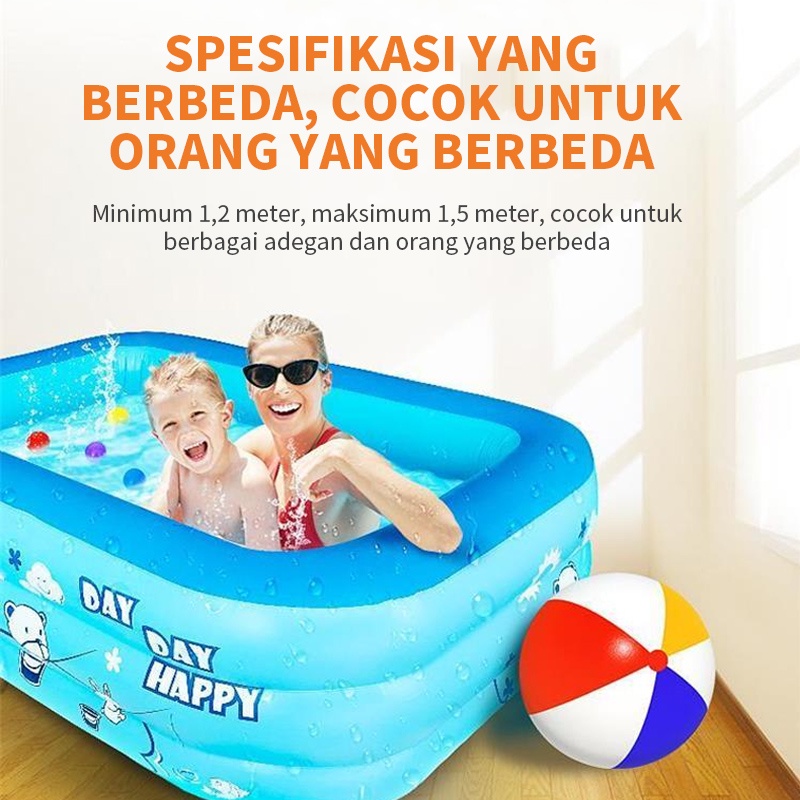 Kolam Renang Anak /Kolam Anak Jumbo / Kolam Mandi Bola Inflatable （1,5 meter 1,8 meter 2,1 meter 2,6 meter ） Kolam 3 Ring Baby SPA Murah