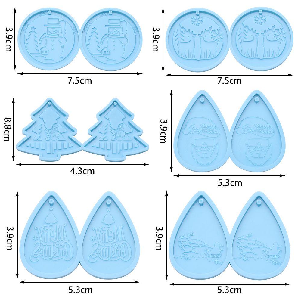 R-flower Chiristmas Earring Cetakan Menjuntai Handmade Santa Claus Merry Chiristmas Jewelry Making Tools Cetakan Silikon Resin