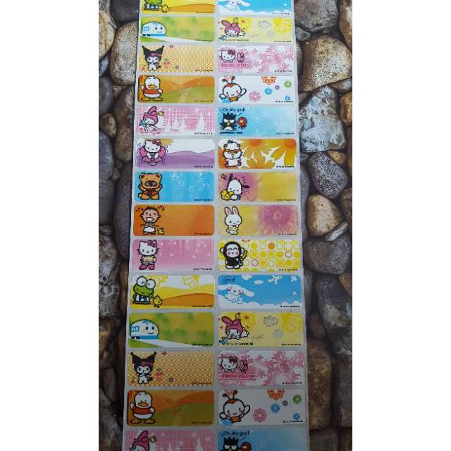 

STIKER LABEL NAMA WATERPOOF ANTI AIR SANRIO