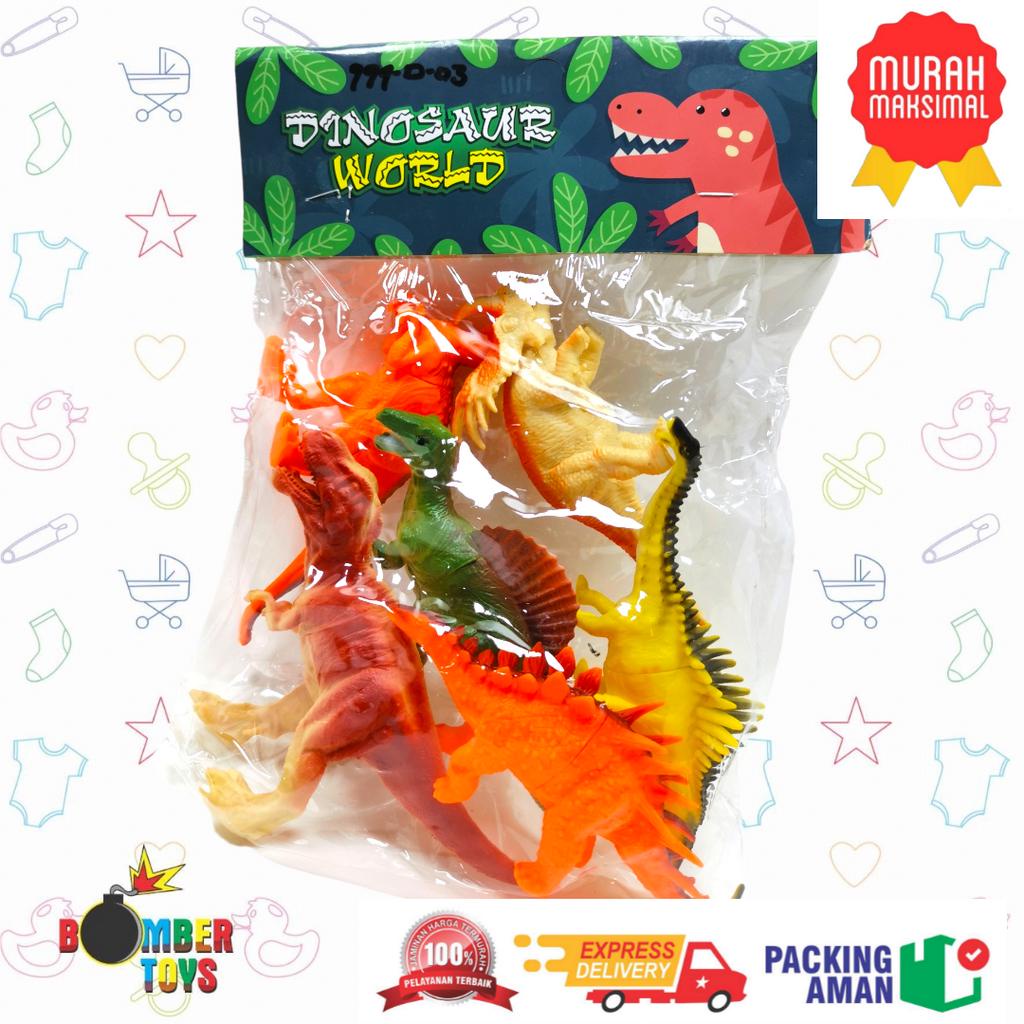 MAINAN ANAK KOLEKSI HAPPY WORLD ANIMAL DINOSAURUS MINIATUR EDUKASI TOY