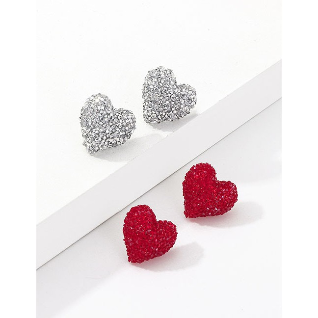 LRC Anting Tusuk Fashion Silver Love Earrings F75544