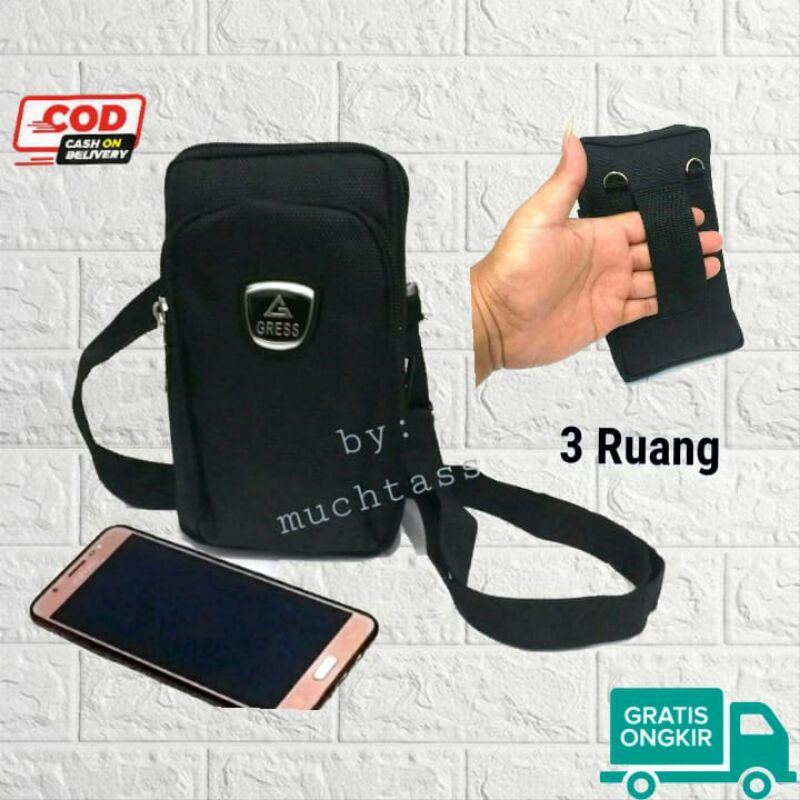 Tas Selempang Pria Tas Hp Pria Tas Leher gantung Tas Sabuk pria Tas Pinggang tas hp7 inchi Dompet pr