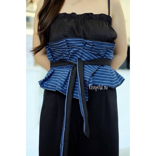 obi ruffle two colour / obi belt / ikat pinggang obi stripe / obi belt garis